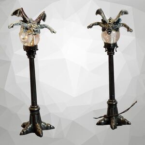 Lemax Gargoyle Spookytown Streetlamps Retired